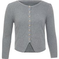 Rippstrick-Cardigan mit goldenen Knöpfen