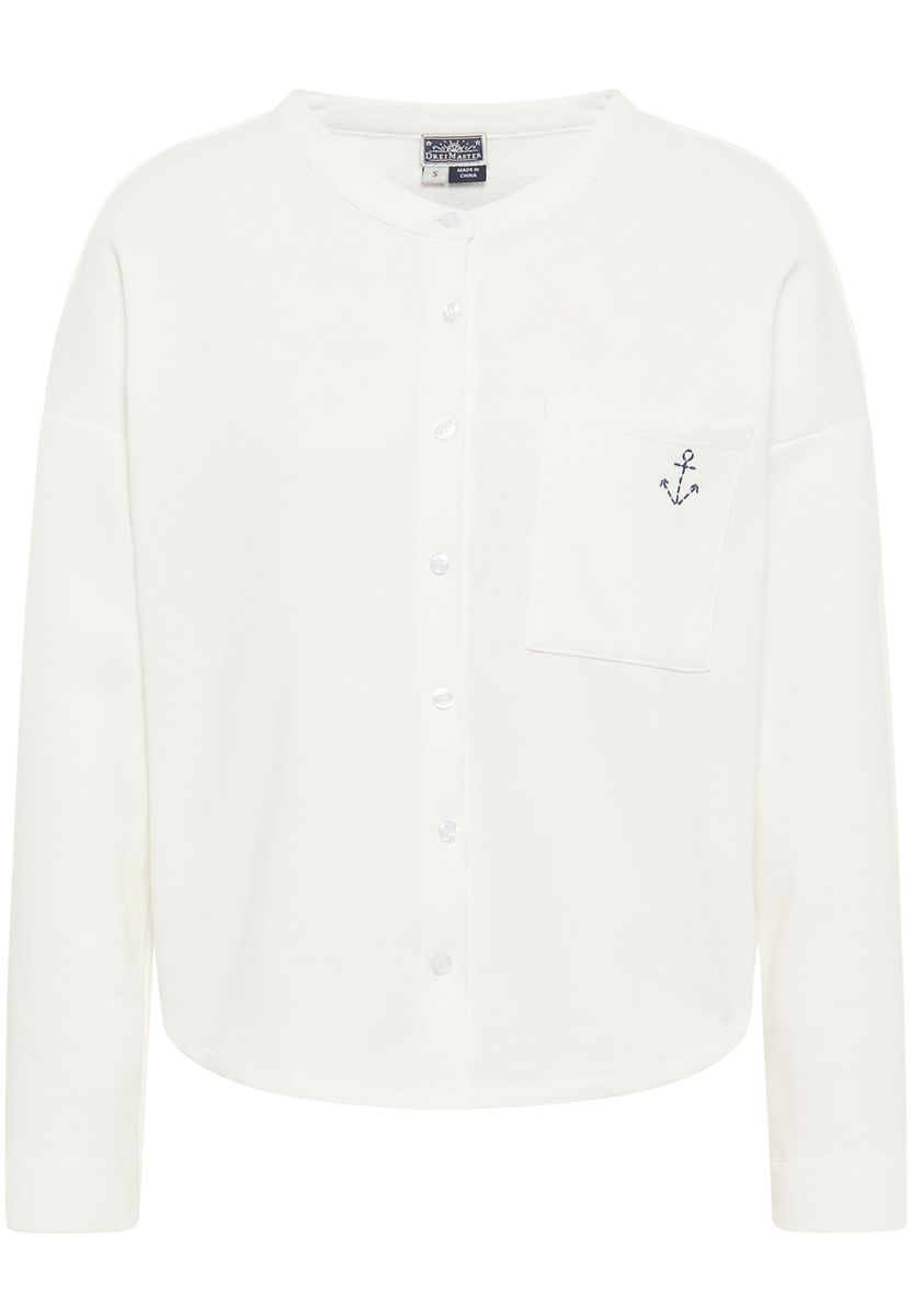 Maritimes Sweatshirt mit Knopfleiste