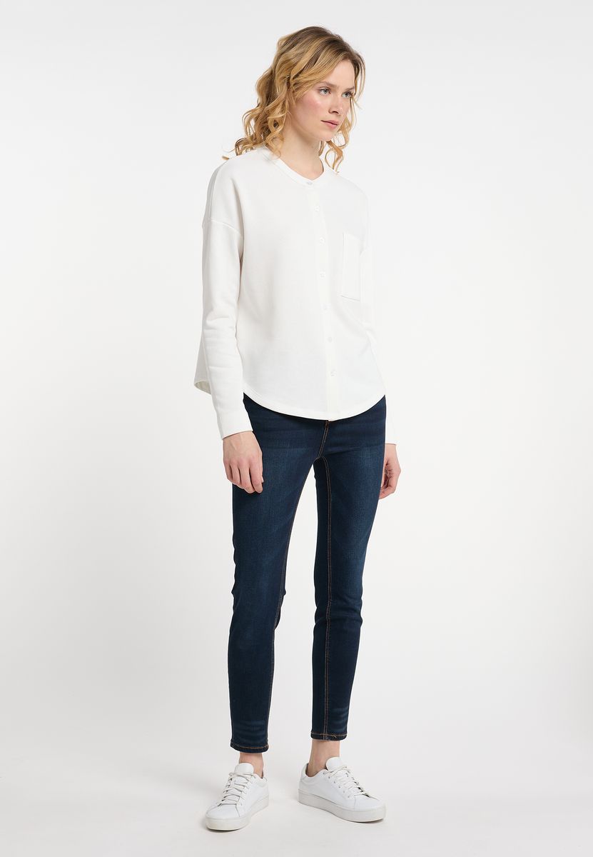 Maritimes Sweatshirt mit Knopfleiste