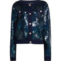 Paillettenbesetzte Strickjacke mit Knöpfen