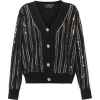 Cardigan mit Pailletten und V-Ausschnitt
