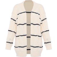 Grobstrick-Cardigan mit Streifenmuster