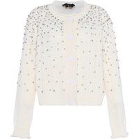 Verzierte Strickjacke mit Zopfmuster