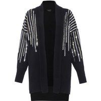 Verzierte Strickjacke mit Schalkragen