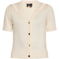 Kurzarm-Cardigan mit V-Ausschnitt und Cut-outs