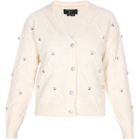 Verzierte Strickjacke mit Rautenmuster