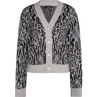 Zebramuster Strickjacke mit V-Ausschnitt