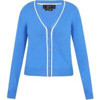 Feinstrick-Cardigan mit Kontrastpaspel