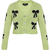 Kurze Strickjacke mit Schleifen-Motiv