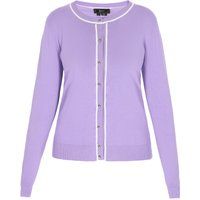 Strickjacke mit Kontrastbesatz