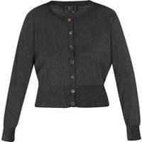 Metallic-Strickjacke mit verzierten Knöpfen