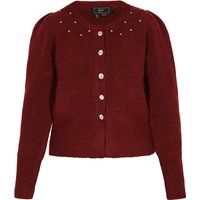 Verzierte Strickjacke mit Puffärmeln