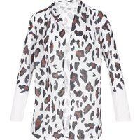 Strickjacke mit Schalkragen und Leopardenmuster