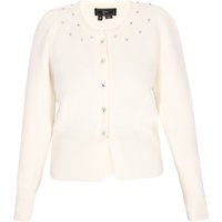 Verzierte Strickjacke mit Puffärmeln