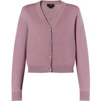 Strickjacke mit Perlenbesatz und V-Ausschnitt