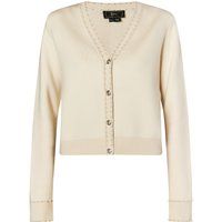 Perlenverzierte Strickjacke mit V-Ausschnitt