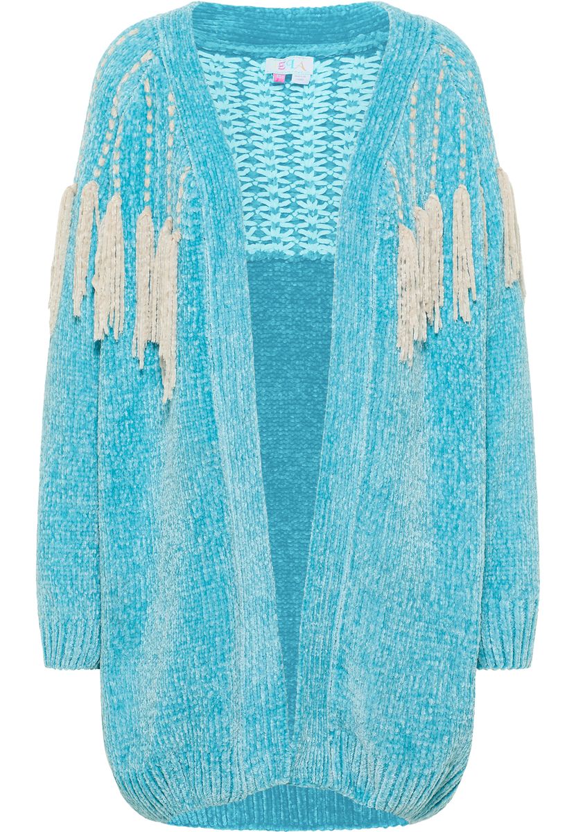 Chenille-Cardigan mit Fransen