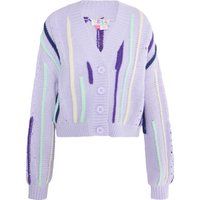 Bunter Grobstrick-Cardigan in Crop-Optik