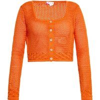 Kurzer Cardigan mit Lochmuster