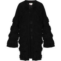 Gestufter Boho-Strickcardigan mit Fransen
