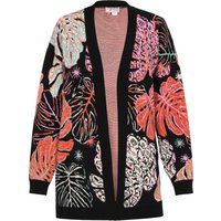 Cardigan mit tropischem Monstera-Print