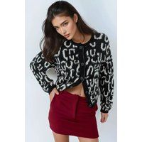 Cardigan mit geometrischem Jacquard-Muster