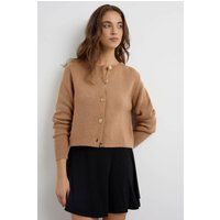 Cropped-Cardigan mit goldenen Knöpfen