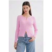 Schmaler Cardigan aus Rippstrick