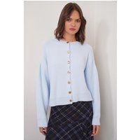 Übergroßer Rippstrick-Cardigan mit Knöpfen