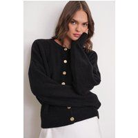Oversize Rippstrick-Cardigan mit Knöpfen