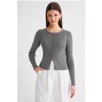Körpernaher Cardigan aus Rippstrick