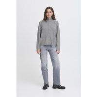 Gerippte Strickjacke mit Stehkragen