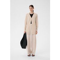 Feinstrick V-Ausschnitt Cardigan in Überlänge