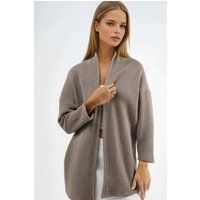 Gerippter Longline-Cardigan mit Kragen