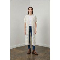 Strukturierter Kurzarm-Maxi-Cardigan aus Jacquard