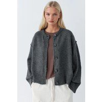 Lockerer Cardigan mit Rundhalsausschnitt