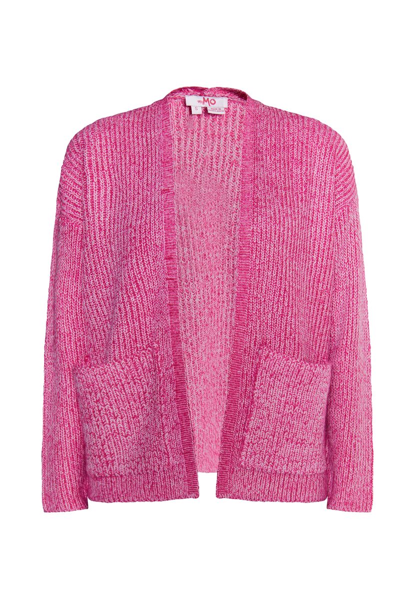 Entspannter Rippstrick-Cardigan in Melange-Optik