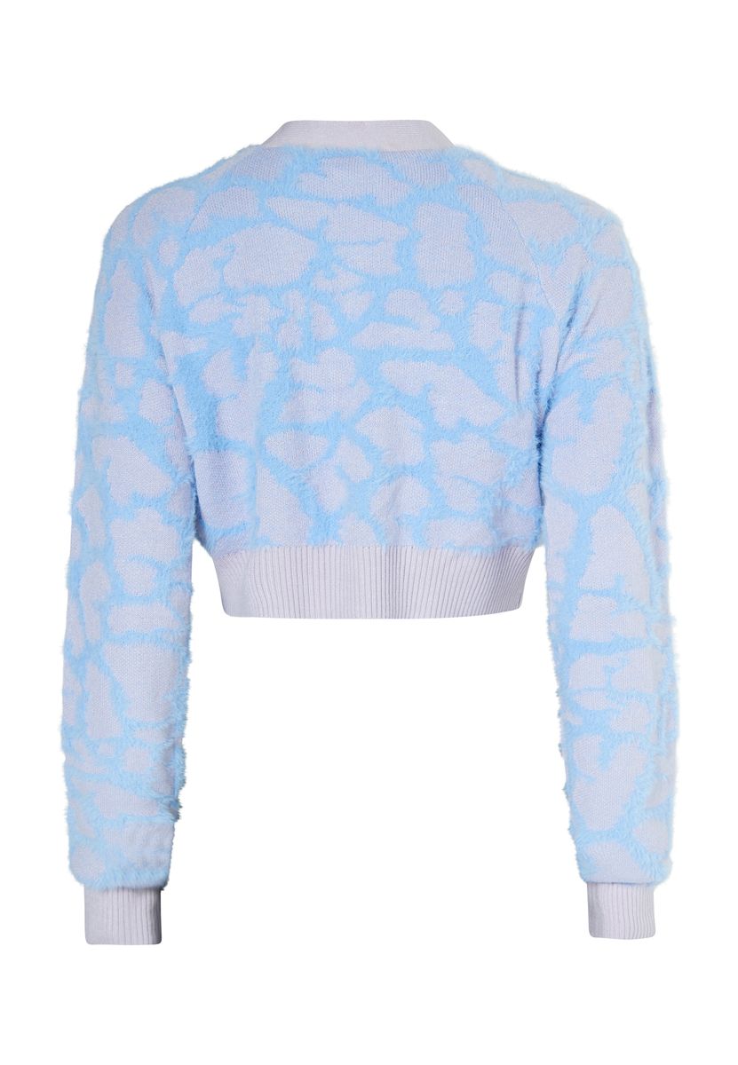 Kurzer Jacquard-Cardigan mit Giraffenmuster