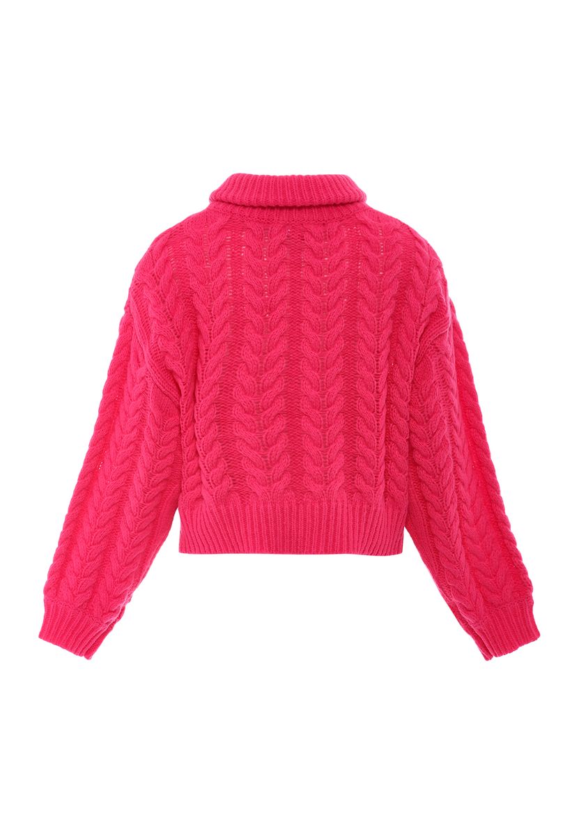 Zopfstrickjacke mit Reißverschluss