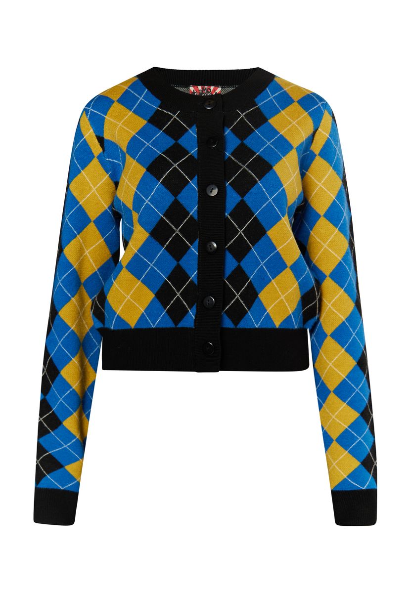 Klassische Strickjacke mit Argyle-Muster