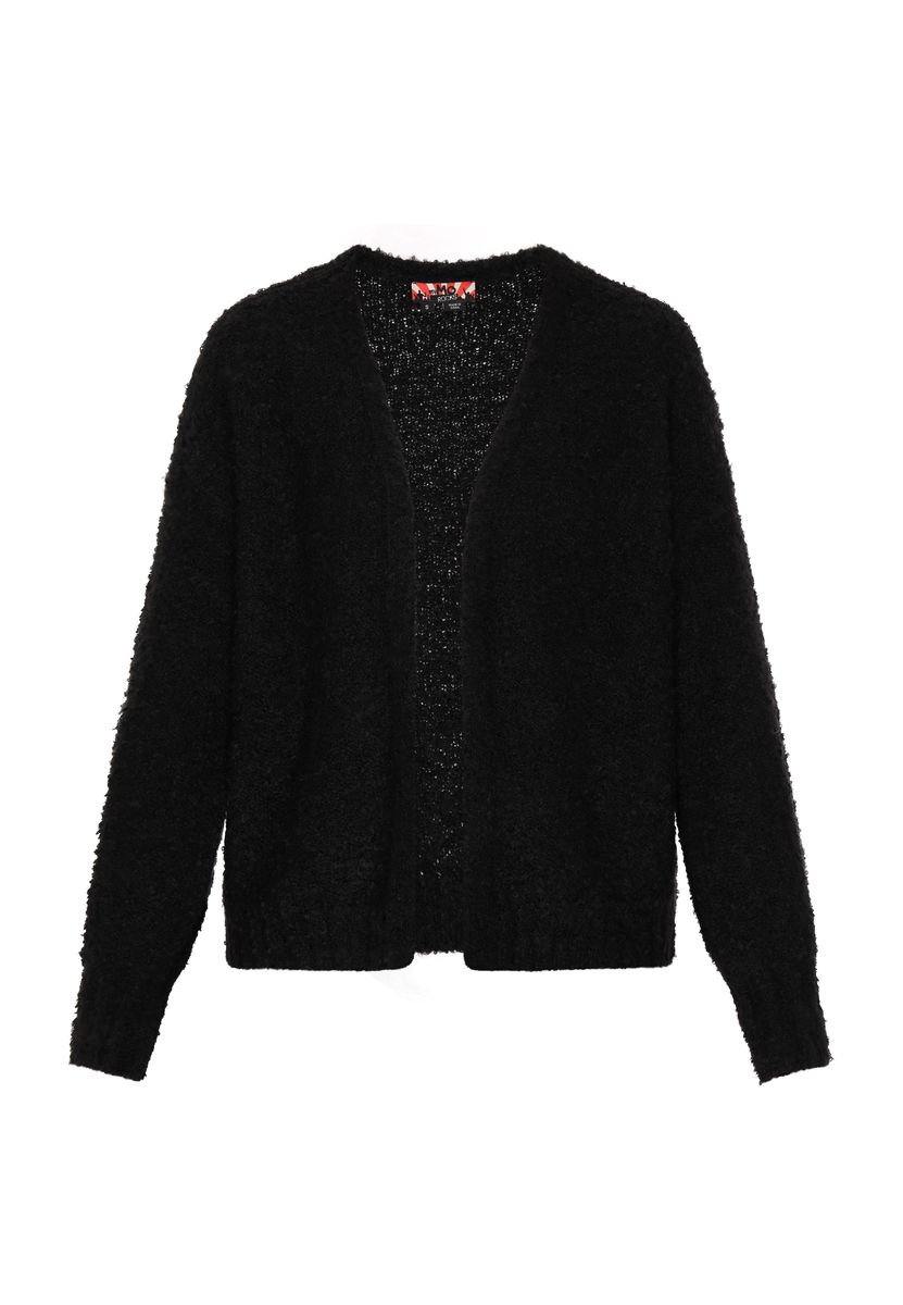 Flauschige offene Strickjacke