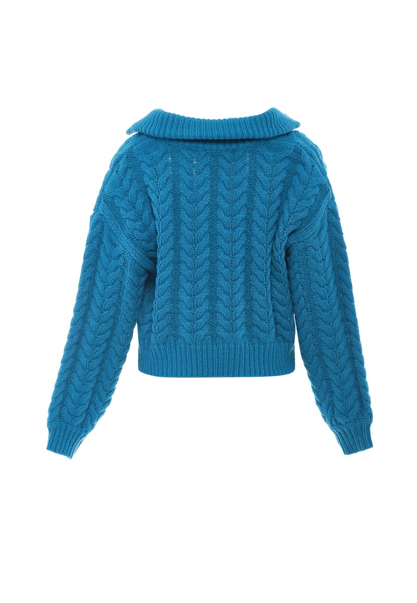 Zopfstrickjacke mit Zwei-Wege-Reißverschluss