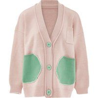 Oversized-Strickjacke mit Kontrasttaschen