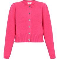 Kurze Strickjacke mit Herzknöpfen