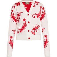 Strickjacke mit floraler Stickerei