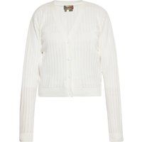 Gerippte Strickjacke mit V-Ausschnitt