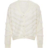Strukturierte Strickjacke mit Feder-Effekt