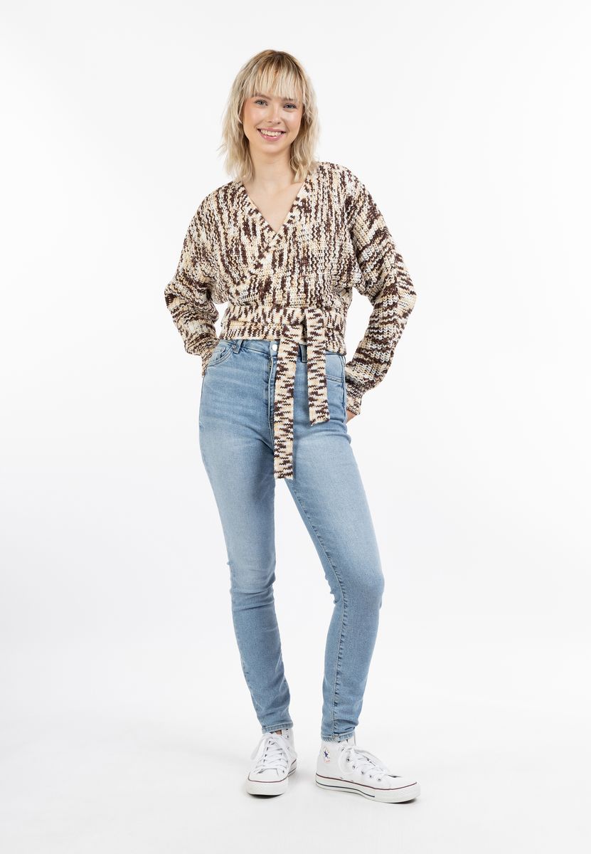 Kurze Wickeljacke aus Strick