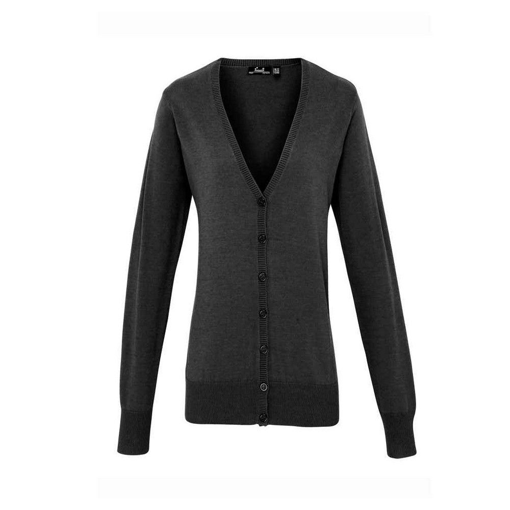 Klassischer V-Ausschnitt Feinstrick-Cardigan
