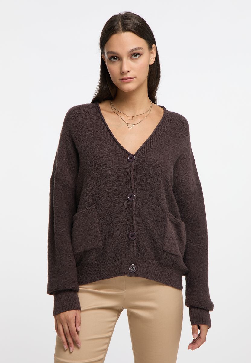 Oversized Strickcardigan mit V-Ausschnitt
